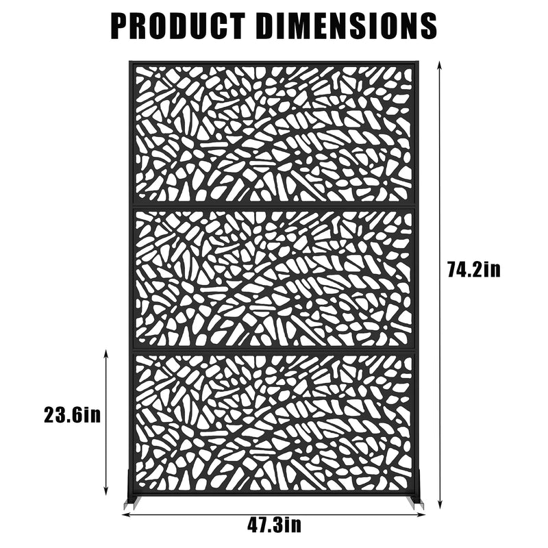 Paravent extérieur métal noir mat feuilles ou mosaïque, pour préserver son intimité dehors