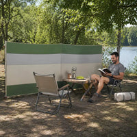 Paravent de camping polyester vert et crème, pour le camping