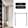 Support de Rideau Séparateur de Pièce Sol-Plafond Noir 110 à 300 cm