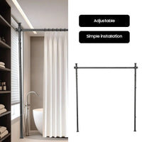 Support de rideau séparateur de pièce sol-plafond noir