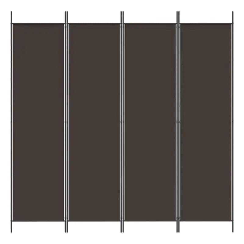 Paravent 4 Panneaux Tissu Marron 200 x 200 cm