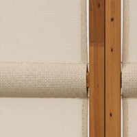 Paravent 6 panneaux acacia et textilène taupe, pour séparer une pièce