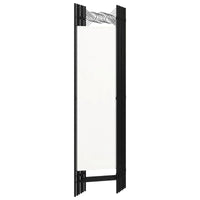 Paravent 6 Panneaux Tissu Blanc Cadre Fer Noir 240 x 180 cm