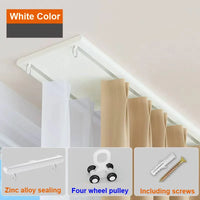 Rail plafond double voie ultra fin aluminium blanc ou champagne
