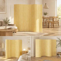 Paravent bambou ondulé souple beige, pour séparer une pièce
