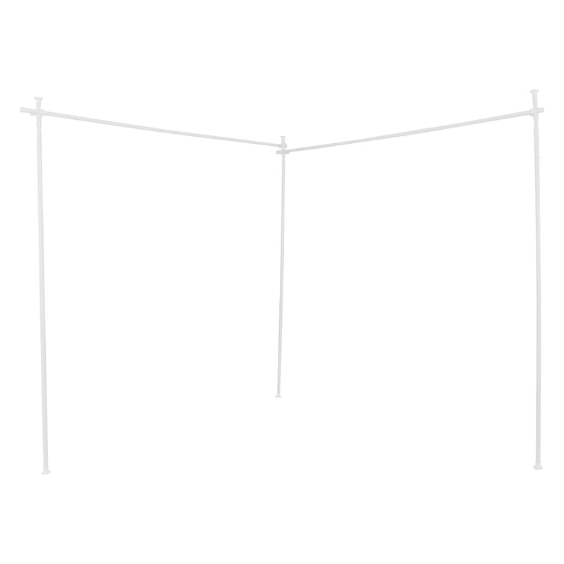 Support de rideau séparateur de pièce sans perçage blanc, pour un coin chambre