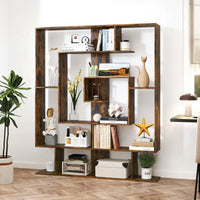 Étagère Séparatrice de Pièce 7 Niveaux Marron Rustique 150 cm