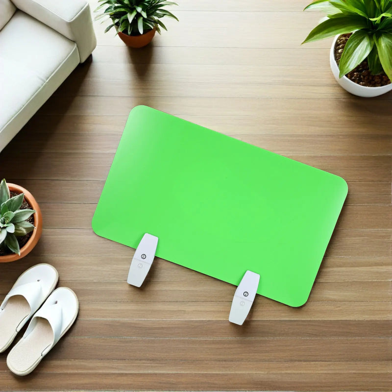 Séparateur de bureau acrylique vert à pince, pour travailler au calme