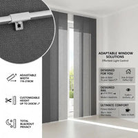 Panneau japonais coulissant 4 panneaux occultants gris foncé sur rail, pour un dressing