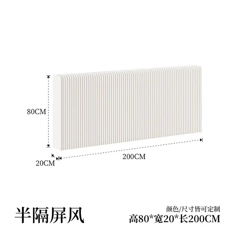 Paravent accordéon extensible blanc, hauteur 80 cm, longueur 2 m