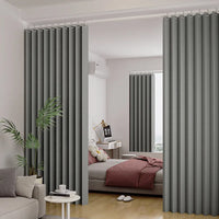 Rideau Séparateur Plissé Tissu Noir Gris Blanc Cassé 100 à 300 cm