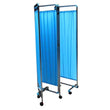 Paravent Médical 3 Panneaux Acier Inoxydable sur Roulettes Bleu