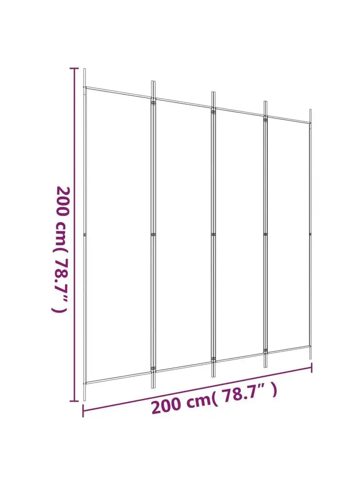 Paravent 4 Panneaux Tissu Marron 200 x 200 cm