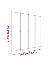 Paravent 4 Panneaux Tissu Marron 200 x 200 cm