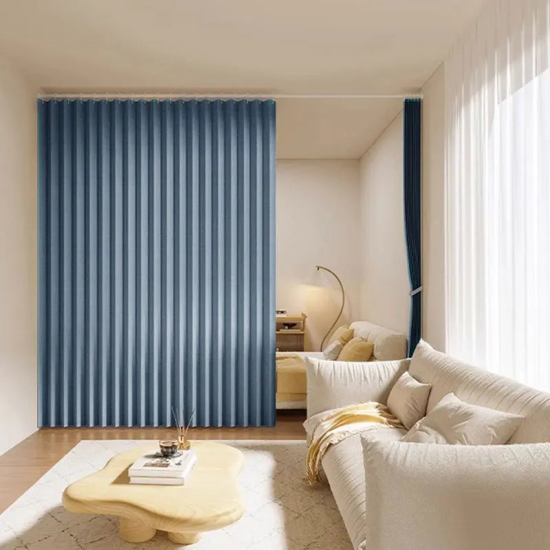 Rideau Séparateur Uni Polyester Blanc Noir Gris Bleu 180 à 260 cm