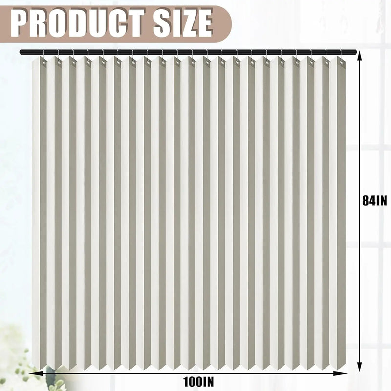 Rideau Séparateur Extra Large Plissé Beige Gris Noir 100 à 300 cm