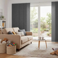 Panneaux Japonais Occultants Gris Foncé sur Rail Extensible, Hauteur 243 cm