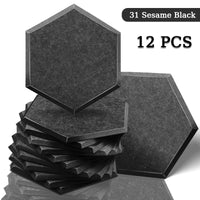 Panneau Acoustique Décoratif Hexagonal 12 Pièces Polyester 0,8 à 1,2 cm
