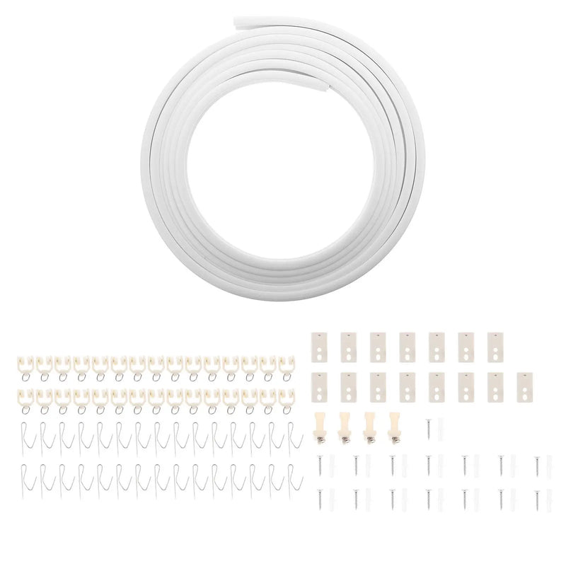 Rail plafond flexible pliable blanc, pour un salon
