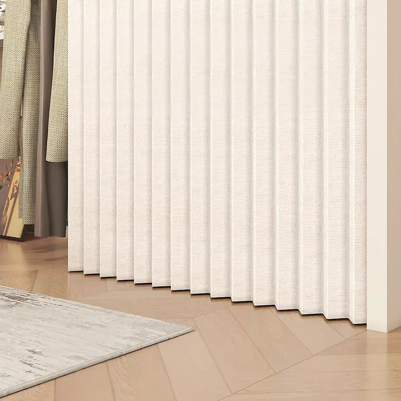 Rideau Séparateur de Pièce Plissé Polyester Beige Gris 100 à 240 cm