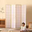 Paravent Japonais 4 Panneaux Shoji Naturel ou Noir 150 à 200 cm