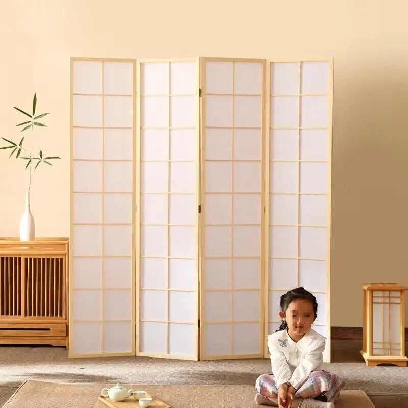 Paravent japonais 4 panneaux shoji naturel ou noir