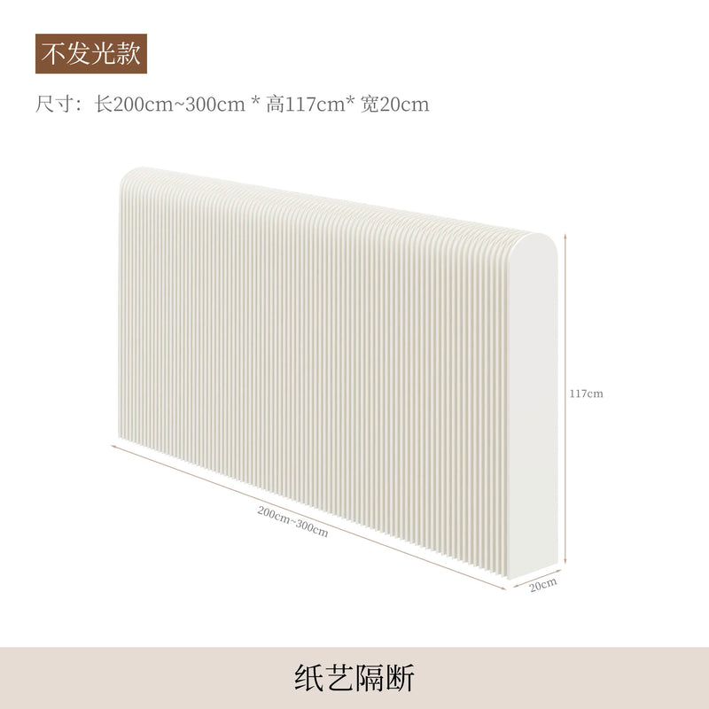 Cloison Amovible Accordéon en Papier Blanc, Hauteur 78 à 117 cm