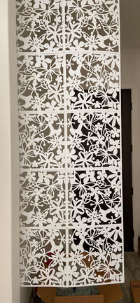Cloison amovible 12 panneaux PVC suspendus blanc noir, dimensions 40 x 40 cm