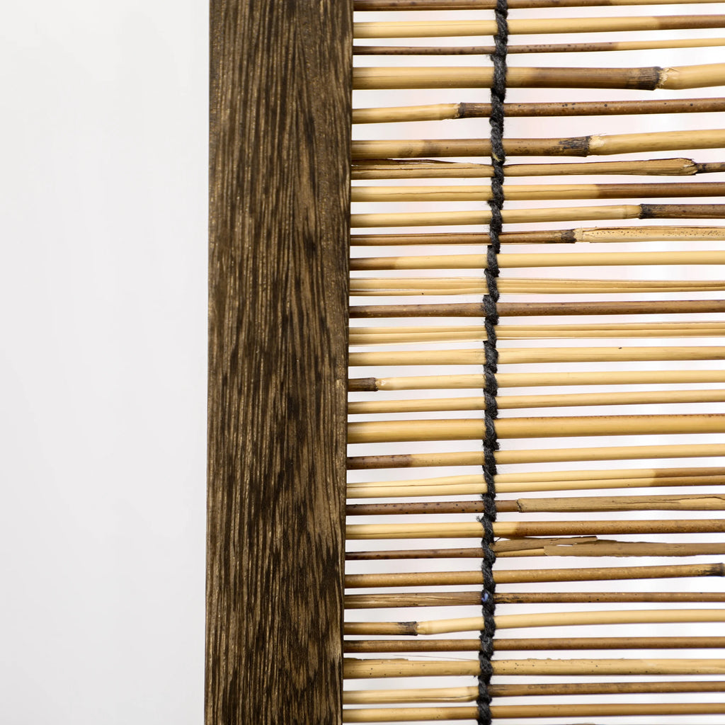 Paravent 4 Panneaux Paulownia et Roseau Naturel 160 x 170 cm