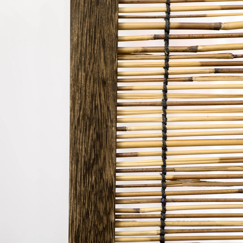 Paravent 4 Panneaux Paulownia et Roseau Naturel 160 x 170 cm