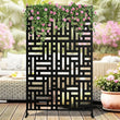 Paravent Extérieur Métal Noir 6 Motifs Autoportant 122 x 198 cm