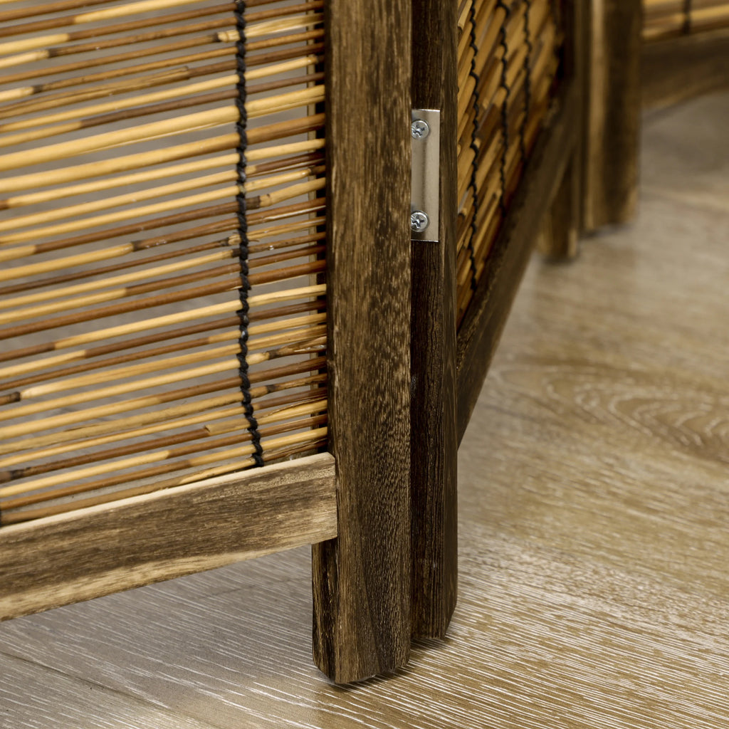 Paravent 4 Panneaux Paulownia et Roseau Naturel 160 x 170 cm