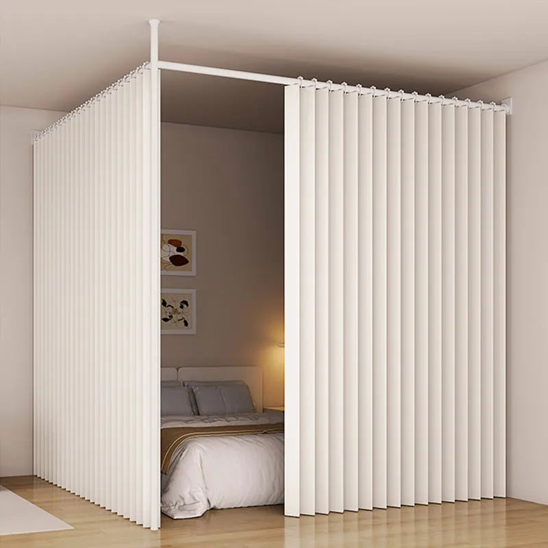 Rideau Séparateur de Pièce Plissé Polyester Beige Gris 100 à 240 cm