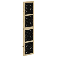 Paravent 4 Panneaux Bois de Paulownia Ajouré Noir Motif Géométrique 180 cm