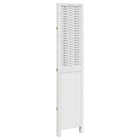Paravent 3 panneaux bois de paulownia blanc autoportant, pour préserver son intimité
