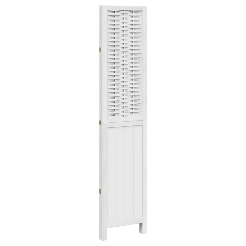 Paravent 3 panneaux bois de paulownia blanc autoportant, pour préserver son intimité