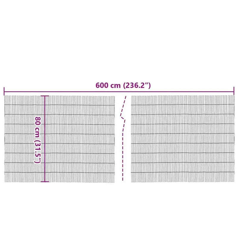 Brise-Vue Roseau Naturel en Rouleau 600 x 80 cm