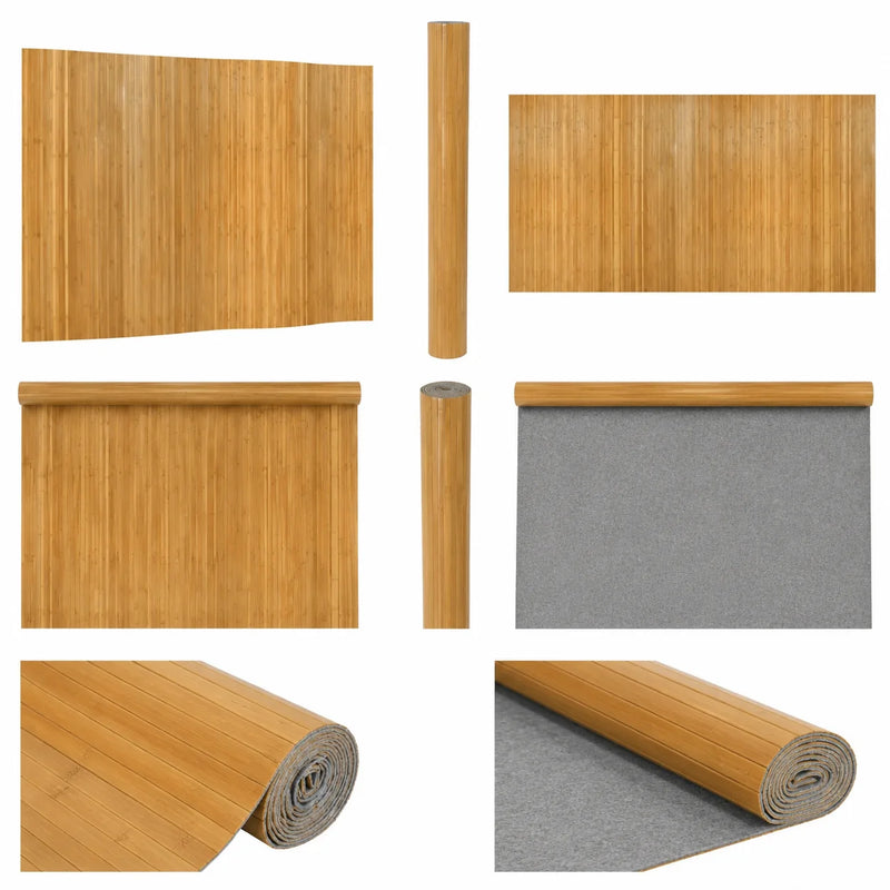 Paravent autoportant bambou marron, pour une chambre