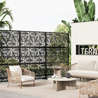 Paravent extérieur métal noir 5 motifs au choix, pour un balcon