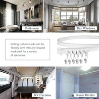 Rail flexible rideau séparateur plafond ou mur, pour un plafond
