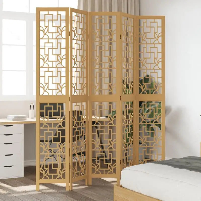 Paravent Bois Ajouré Naturel 3, 5 ou 6 Panneaux 160 à 220 cm