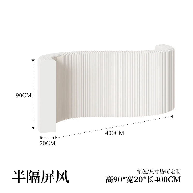 Paravent accordéon extensible blanc, hauteur 90 cm, longueur 4 m