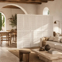 Paravent Japonais 6 Panneaux Shoji Papier de Riz Blanc 240 x 170 cm