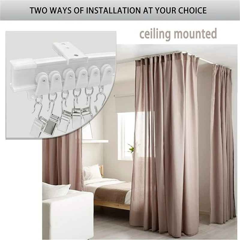 Rail flexible rideau séparateur plafond ou mur, dimensions 3 ou 5 m