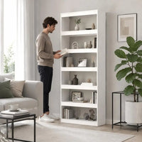 Étagère Séparatrice de Pièce Pin Massif Blanc 80 x 30 x 199,5 cm