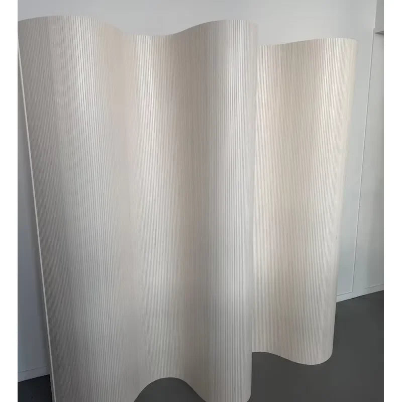 Paravent ondulé souple en lames de bois 4 couleurs