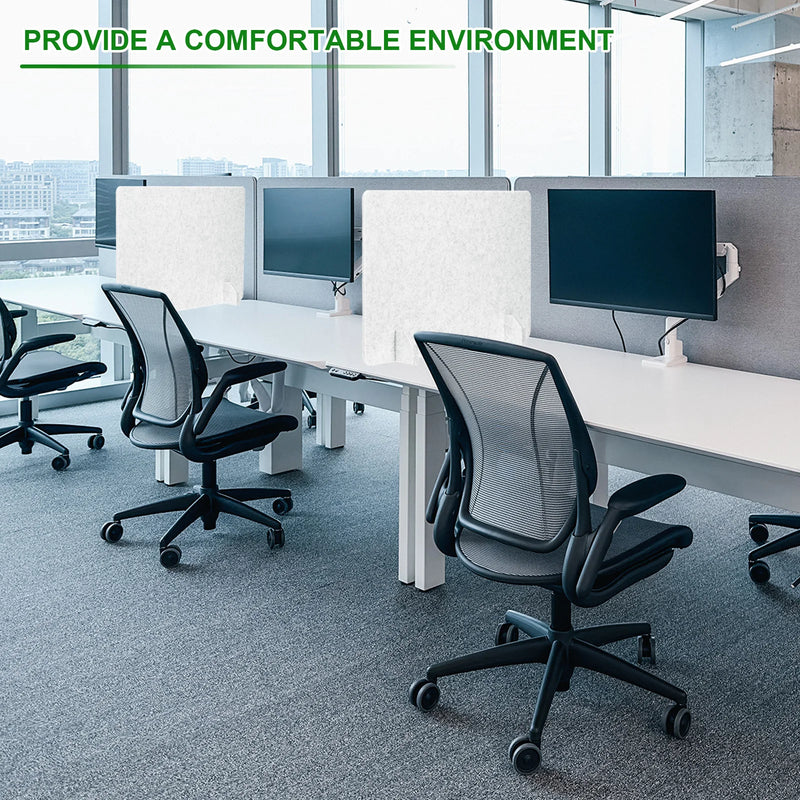 Séparateur de bureau autoportant lot de 2 feutre gris ou blanc, pour travailler au calme