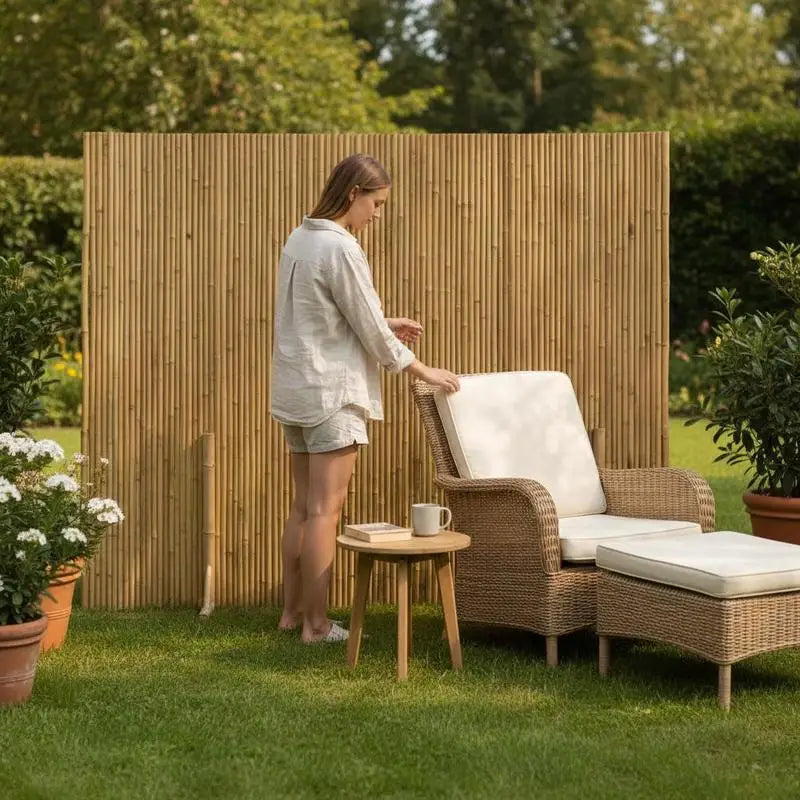 Paravent Bambou Naturel Autoportant Intérieur ou Jardin 180 x 170 cm