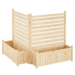 Paravent Extérieur Bois à Lattes avec 2 Jardinières 100 cm