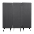 Cloison Acoustique 3 Panneaux sur Roulettes Gris Foncé 184 x 167 cm